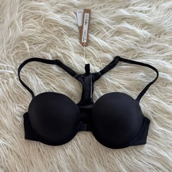 Skims Fits Everybody Racerback Demi Bra Onyx Size 32B - Picture 3 of 9